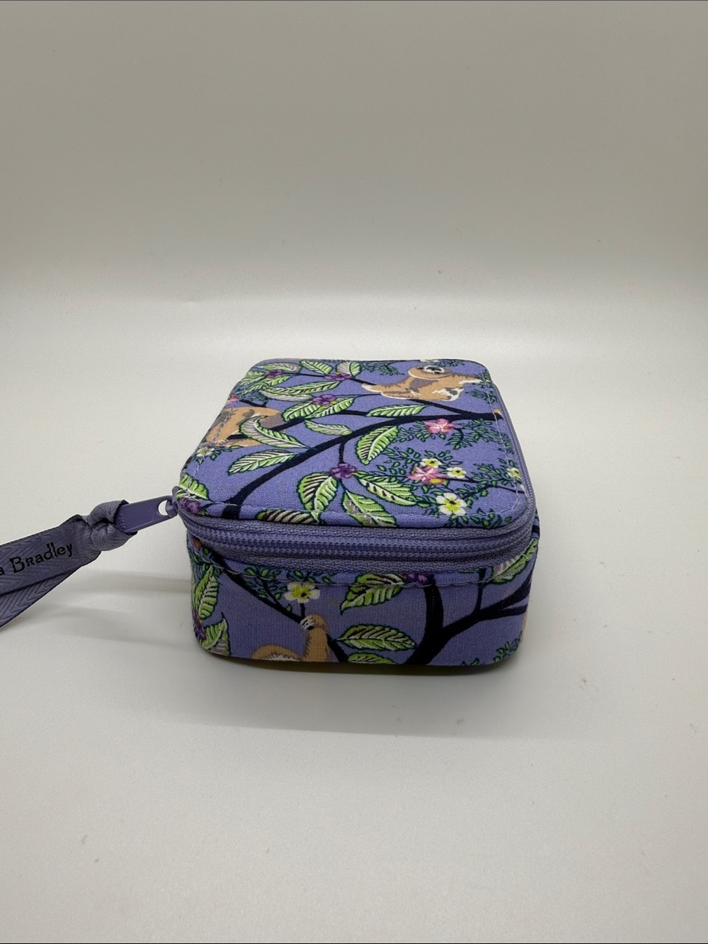 Women's Vera Bradley Lavender Hanging Around Sloth Pattern Small Travel Case - Picture 4 of 9